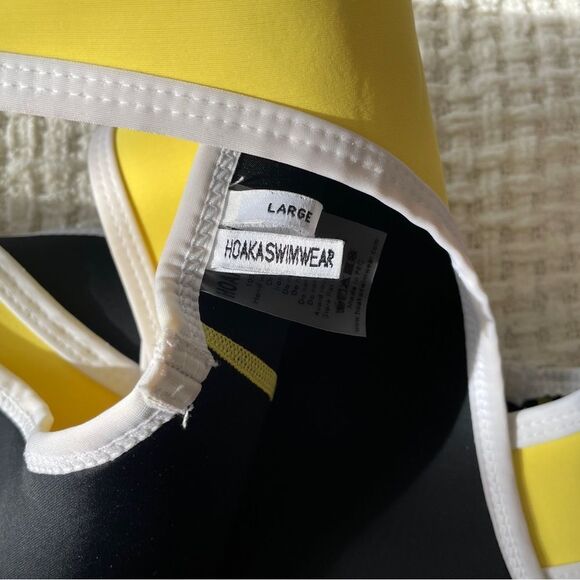 Hoaka Swimwear yellow‎ bikini  with contrast white trim L - Picture 8 of 10